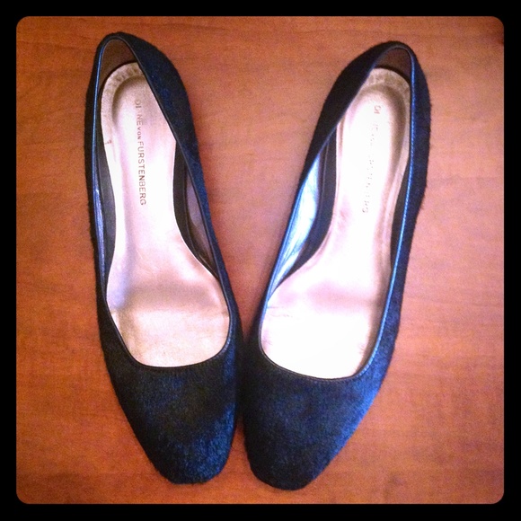 Diane von Furstenberg Shoes - DVF Black Calf Hair Denmark Skimmer Ballet Flat