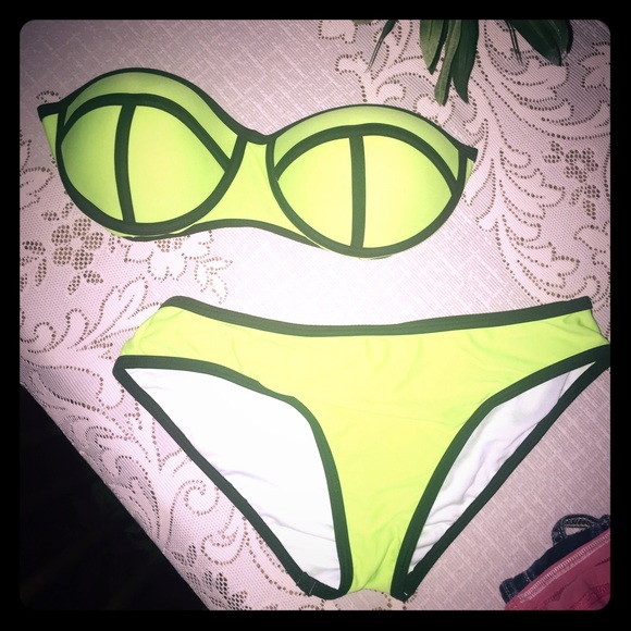Neon Green Triangl Style Bikini