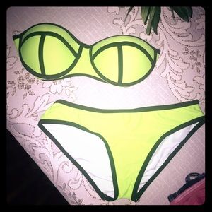 Neon Green Triangl Style Bikini