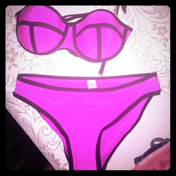 Neon Pink Triangl Style Bikini