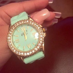 rue 21 watch. mint colored diamond watch