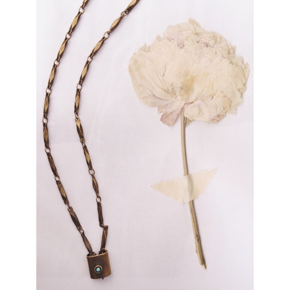 Isabel Marant turquoise resin brass medaille - Picture 2 of 3