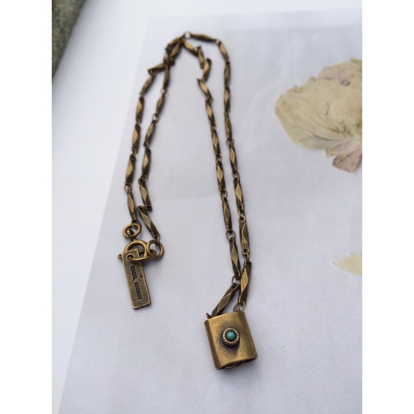 Isabel Marant turquoise resin brass medaille - Picture 3 of 3