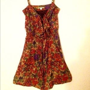 Gianni Bini Sz XS full zip up floral dress NWOT