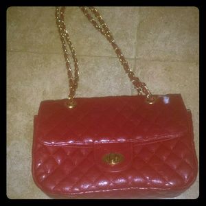 Red quilted bag