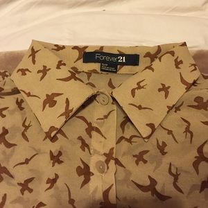 Bird print blouse