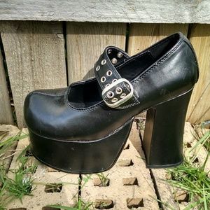 Demonia mary jane goth platform heels