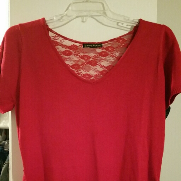 Red short sleeve sweater