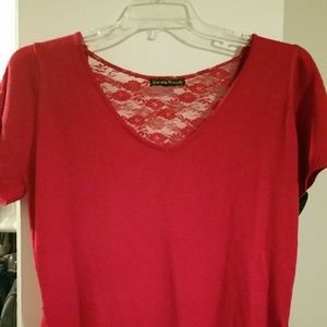 Red short sleeve sweater