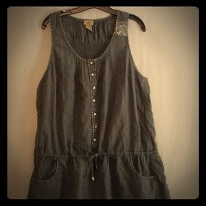 Janette Plus Gray Drawstring Peplum Top, Size 3X