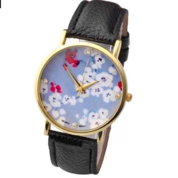 Black and Flower Watch