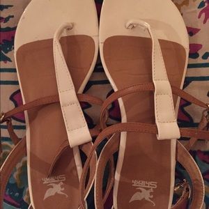 Brown & white sandals