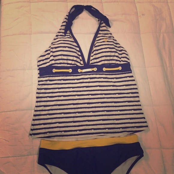 ADORABLE Sailor Inspired Polo Swimsuit!! {2 Piece}