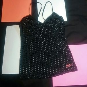 Black with white polka dots camisole
