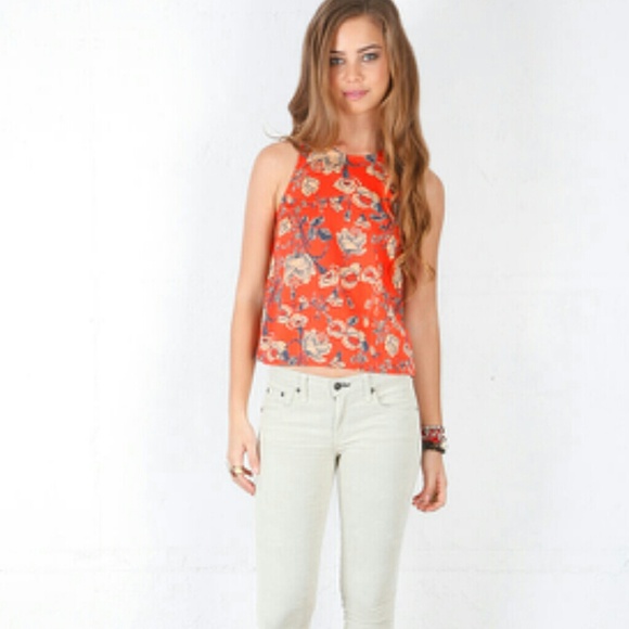 ISO-MinkPink inked floral top