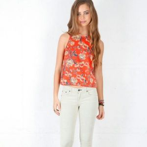 ISO-MinkPink inked floral top