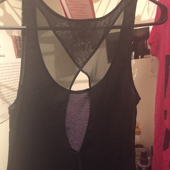 Shiny silver tank- sheer back! - Picture 2 of 6