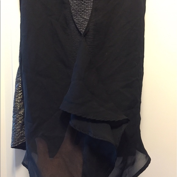 Shiny silver tank- sheer back! - Picture 4 of 6