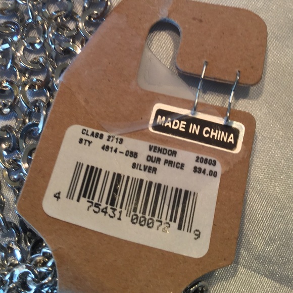 Silver 3-Tiered Chain Necklace - Picture 4 of 4