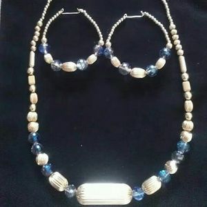 24 kt Gold filled beaded necklace & earrings