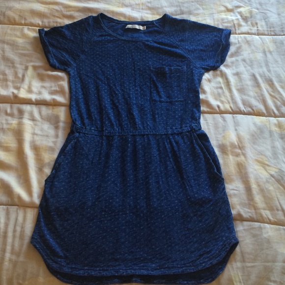 Blue/subtle white polka dot Madewell dress!