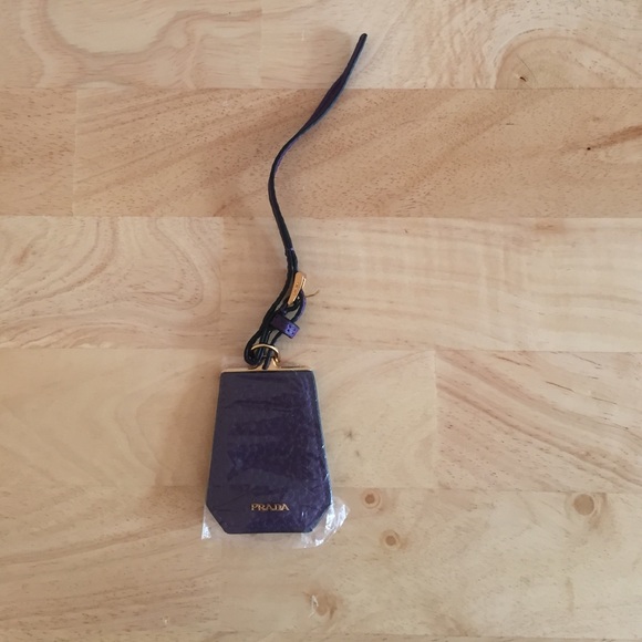 New Prada luggage tag in vitello grain leather