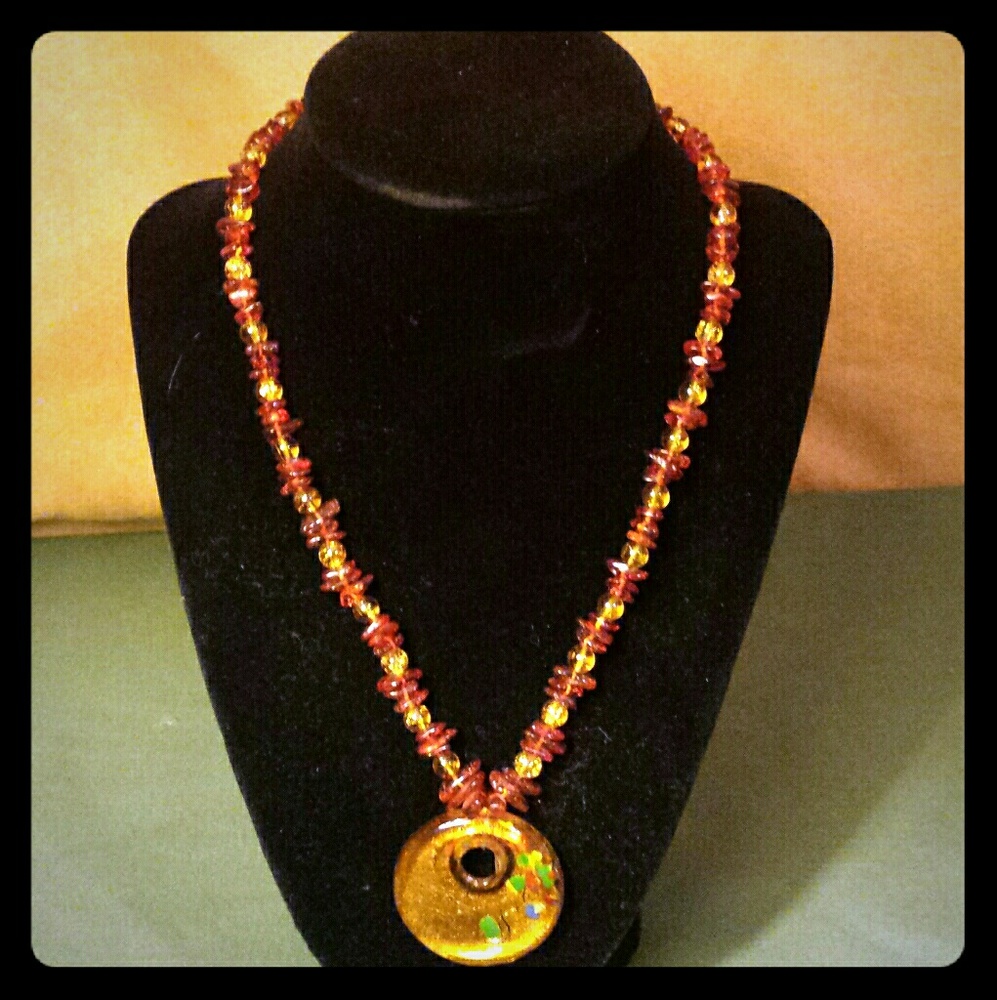 Glass Piece on Chec Glass and Amber