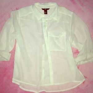 See through white button up