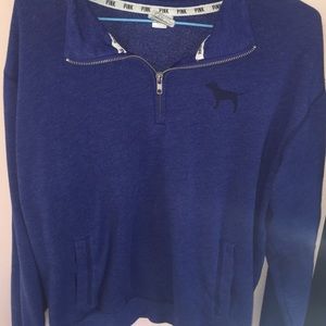 PINK Navy Blue Half Zip