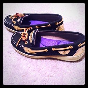 Angelfish Black&Gold Glitter Sperrys