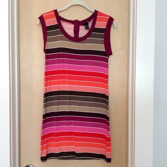 Striped sleeveless jersey tunic dress