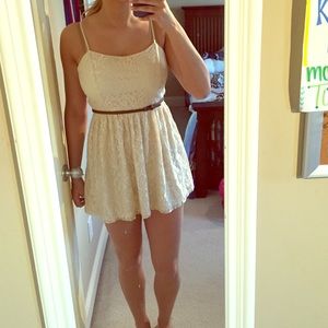 Cute summer lace dress with adjustable straps!