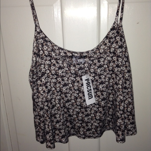 PACSUN ditsy daisy floral crop tank - Picture 1 of 1