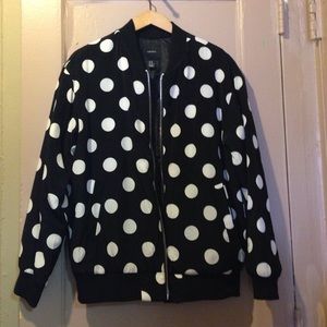 Forever 21 polka dot bomber jacket