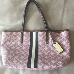 Juicy couture pink and dark brown leather bag