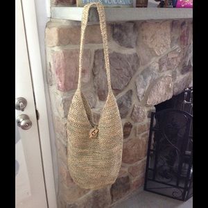 L.L. Bean sea grass woven beach bag- EUC!