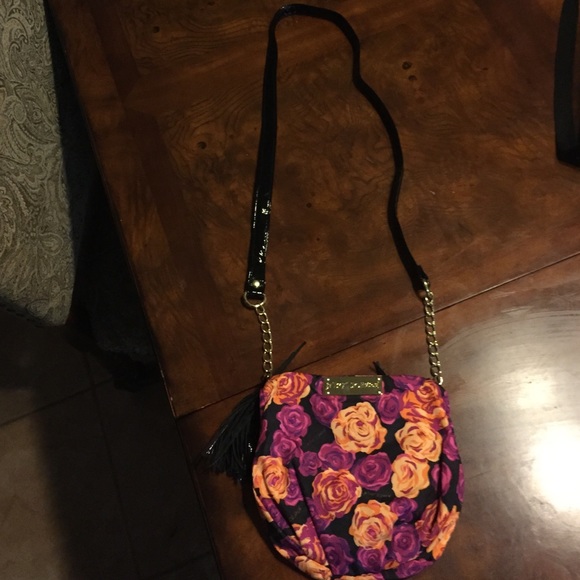 Betsey Johnson purse with fringe and roses. SOLD!