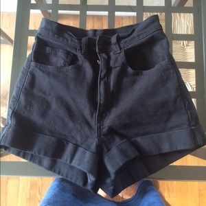 American Apparel high wasted black shorts