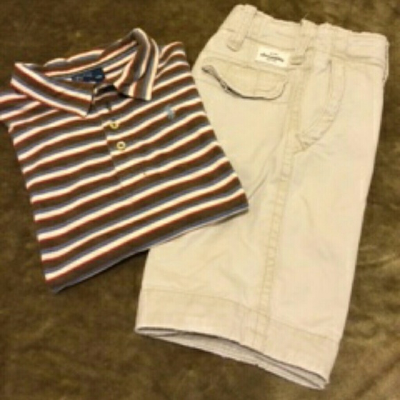Boy's Polo RL Stripe Knit Polo &Abercrombie Short