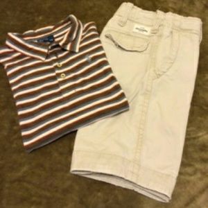 Boy's Polo RL Stripe Knit Polo &Abercrombie Short
