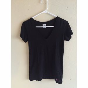 Black V Neck Tee