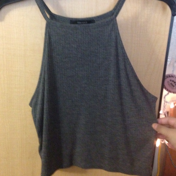 Grey knit halter top
