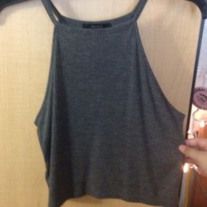 Grey knit halter top