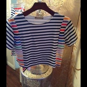 Strips Two Piece Set ! Top& Skirt
