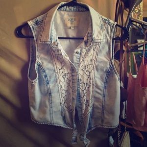 Jean & lace vest