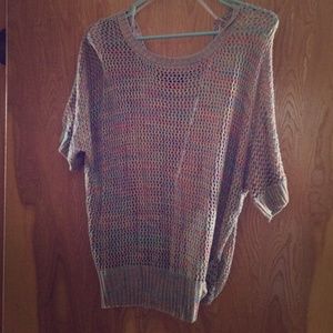 Short sleeve cable nit shirt