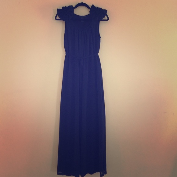 Long black sheer dress