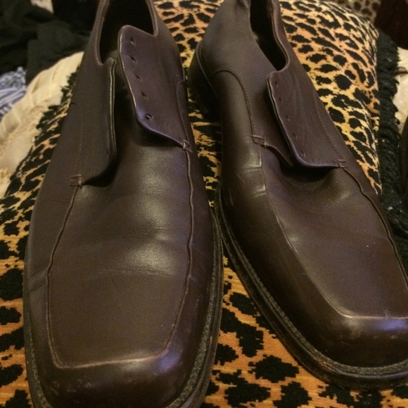 Men soft brown leather shoes