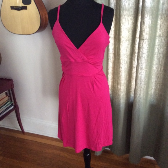 Hot pink jersey dress