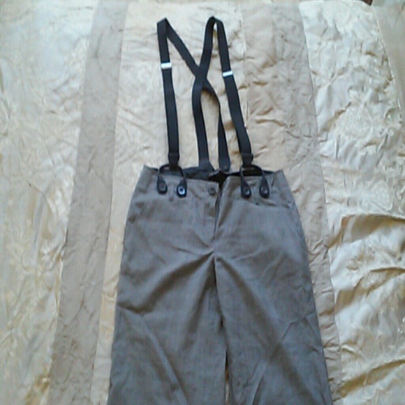 Plaid Suspender Dress Pants. Super cute.